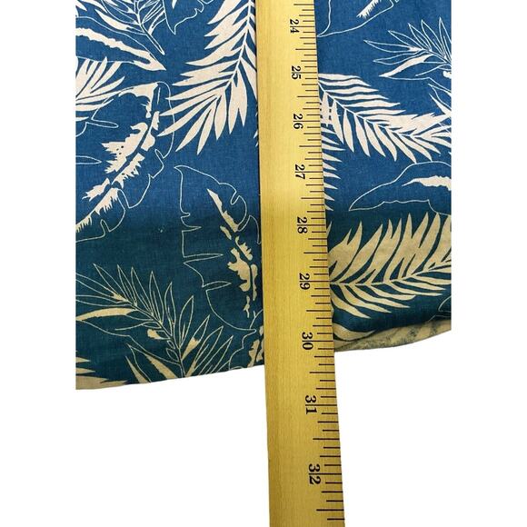 Coofandy Mens Short Sleeve‎ Button Down Shirt Size 2XL Blue White Leaf Pattern - Picture 7 of 8